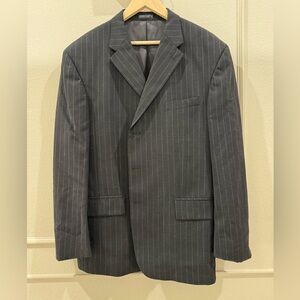 Classic custom wool Nautica Charcoal Pinstripe Men's suit set